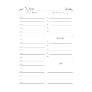Daily Planner A5 Dated - One Page per day - House of Parchment
